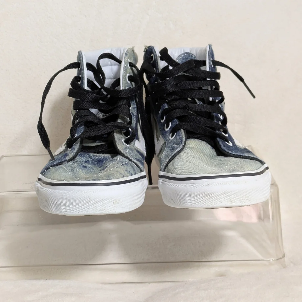 Vans Sk8-Hi Acid Wash‎ Denim Jean Sneakers Skater Grunge Goth Sz W6.5 M5